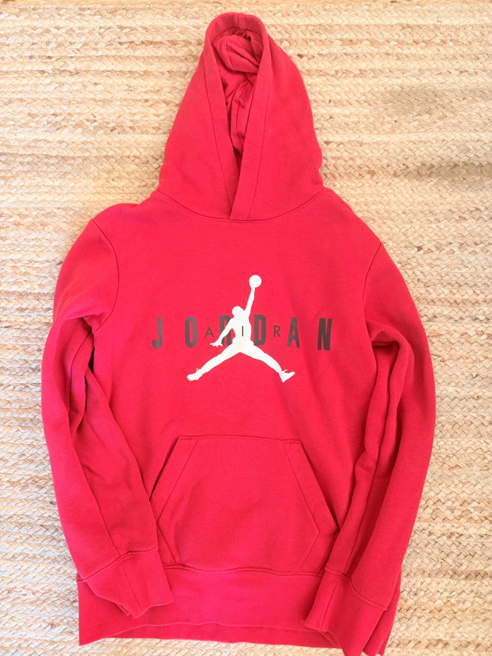 Jordan Red Hoodie with White Jumpman Logo